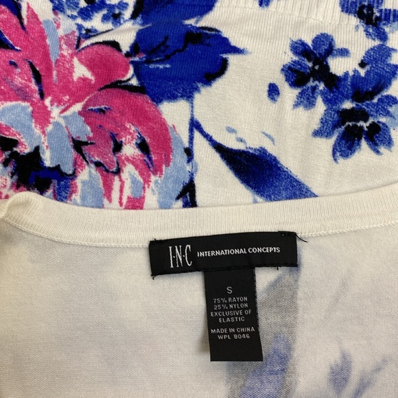 🔷I.N.C. Floral Button Down 3/4 Sleeve Floral Sweater Size Small - Picture 8 of 8